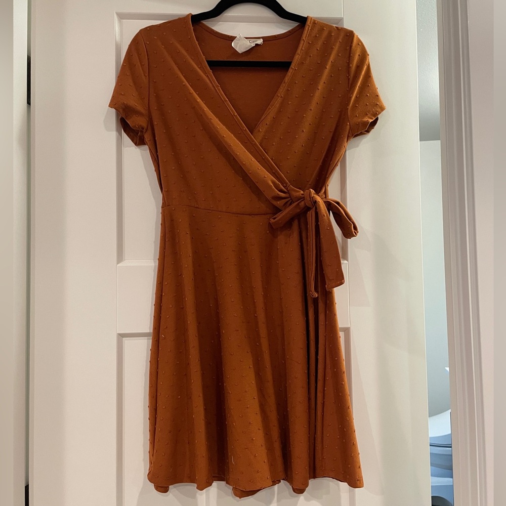 Skater Rust Wrap Dress